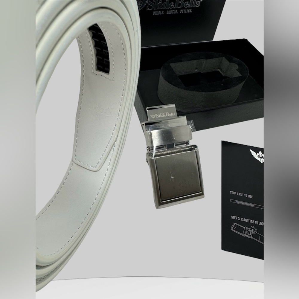 🛍️SALE🛍️ SlideBelts Classic White Belt (Simple,Subtle, Stylish) - Picture 10 of 11